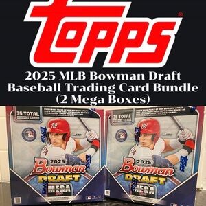 🏟️2025 Topps MLB Bowman Draft Baseball Trading Card Bundle (2 Mega Boxes)⚾️NEW